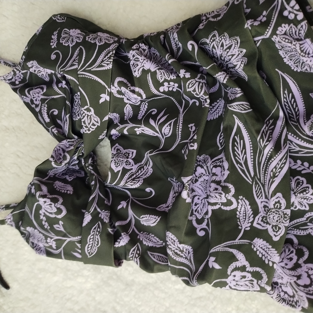 Cupshe Black Asymmetrical Ruffled Wrap One Piece - Picture 4 of 4
